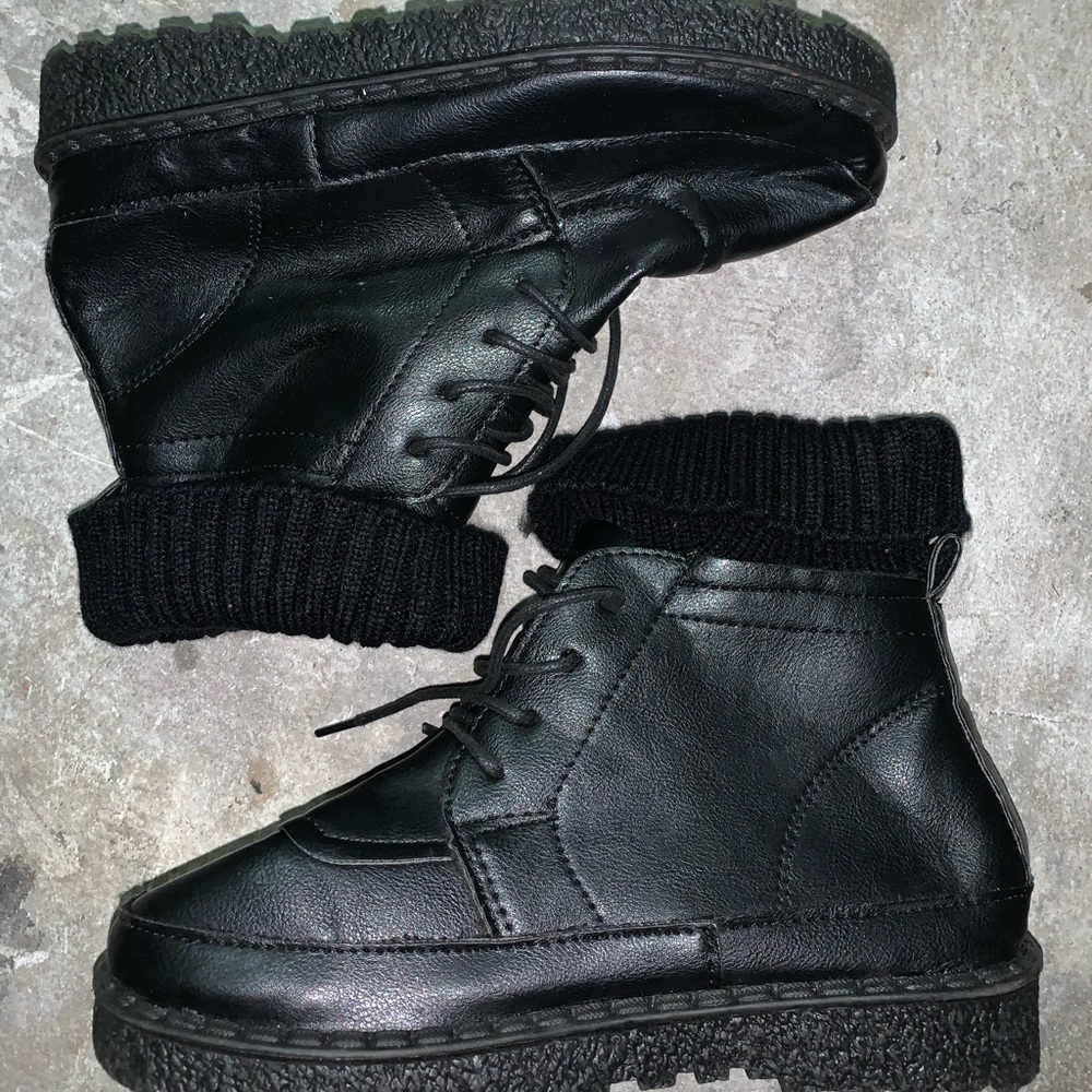 chunky leather boots